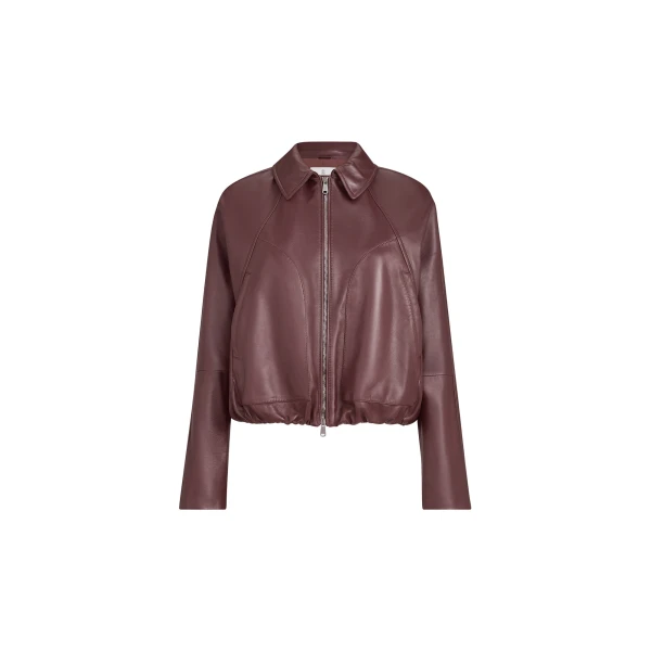 Nappa leather jacket in Burgundy