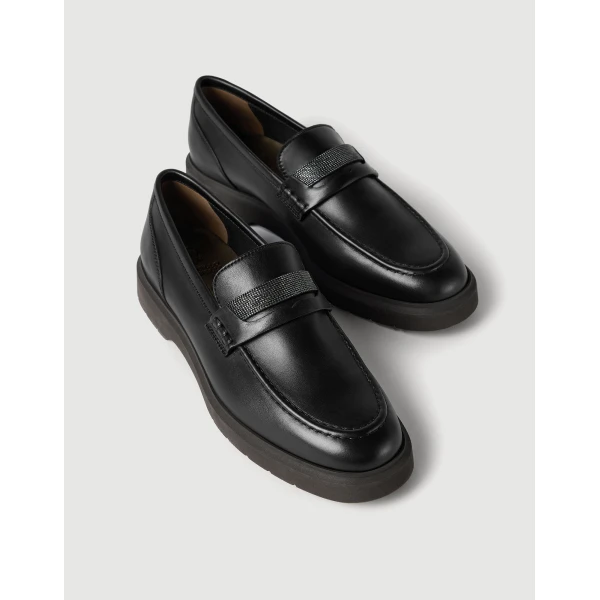 Nappa leather penny loafers in Black - Image 4