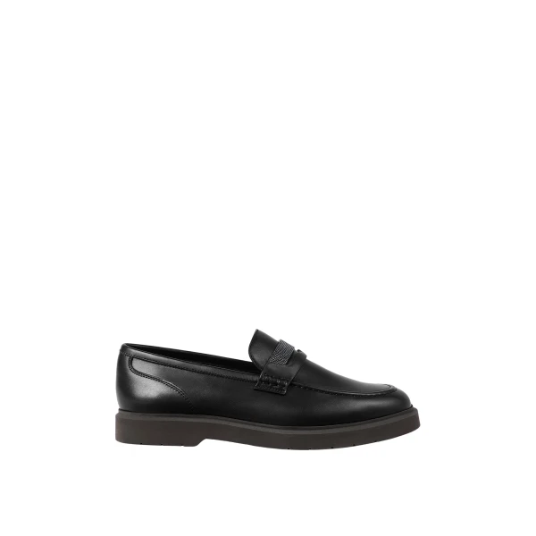 Nappa leather penny loafers in Black