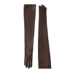 Brunello Cucinelli Nappa long gloves in Rust Brown | Gloves | Coveti