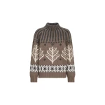 Brunello Cucinelli Nordic heritage high-neck sweater in Light Brown | Sweaters | Coveti