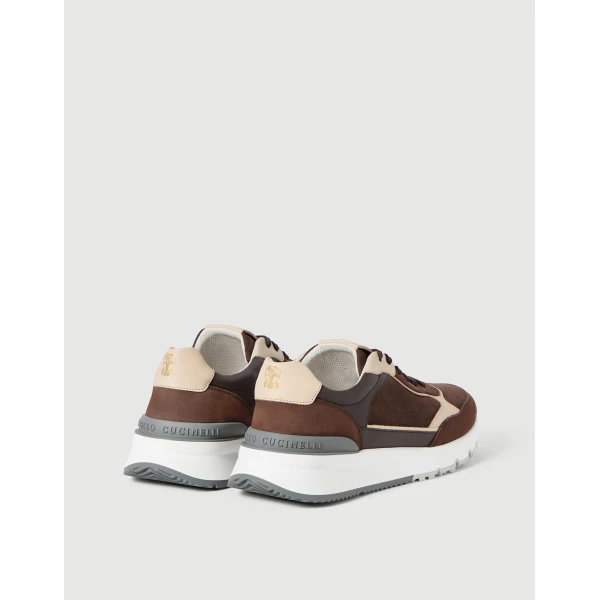 Brunello Cucinelli Nubuck and suede runners in Sand, view 2 | Sneakers | Coveti
