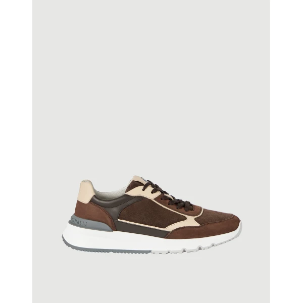 Brunello Cucinelli Nubuck and suede runners in Sand, view 5 | Sneakers | Coveti