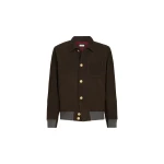 Brunello Cucinelli Nubuck shirt-style bomber jacket in Rust Brown | Jackets | Coveti