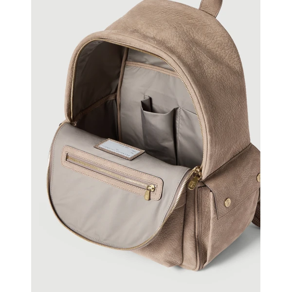Brunello Cucinelli Nubuck travel backpack in Brown, view 5 | Backpacks | Coveti