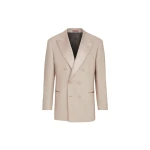 Brunello Cucinelli One-and-a-half-breasted tuxedo jacket in Sand | Blazers | Coveti