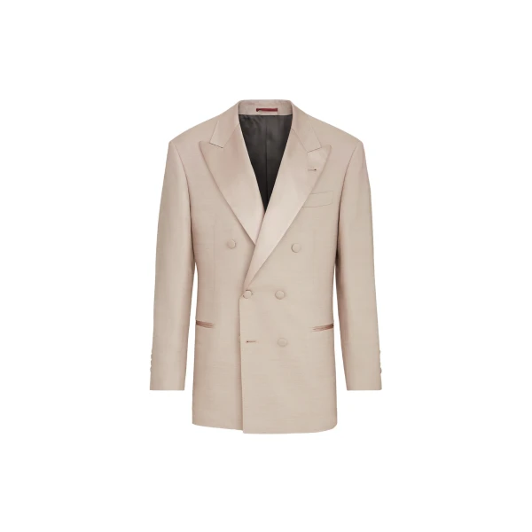One-and-a-half-breasted tuxedo jacket in Sand