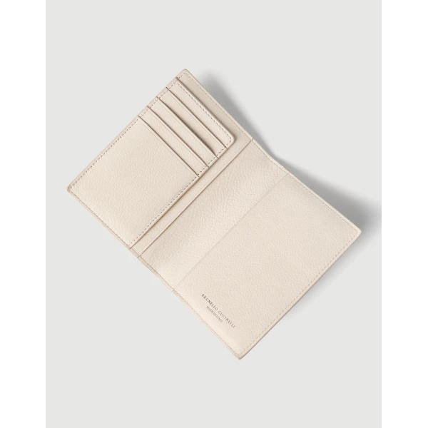 Brunello Cucinelli Passport case in Ivory, view 3 | Wallets & Purses | Coveti
