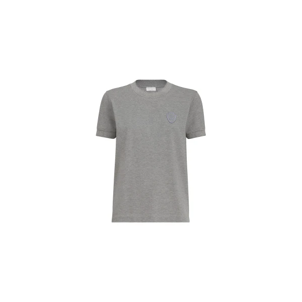 Piqué T-shirt with logo in Dark Grey