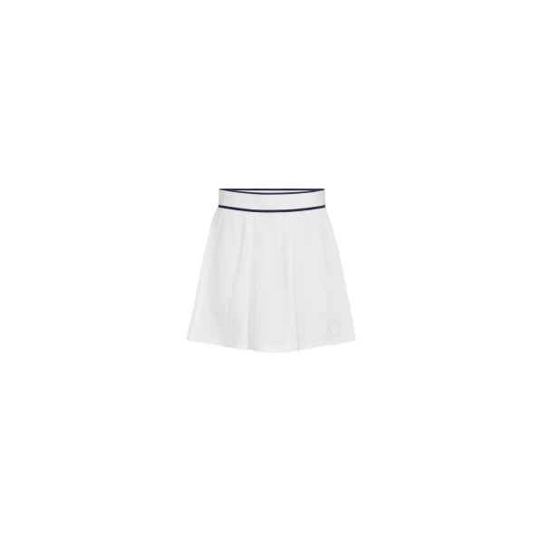 Brunello Cucinelli Piqué mini skirt with logo in White