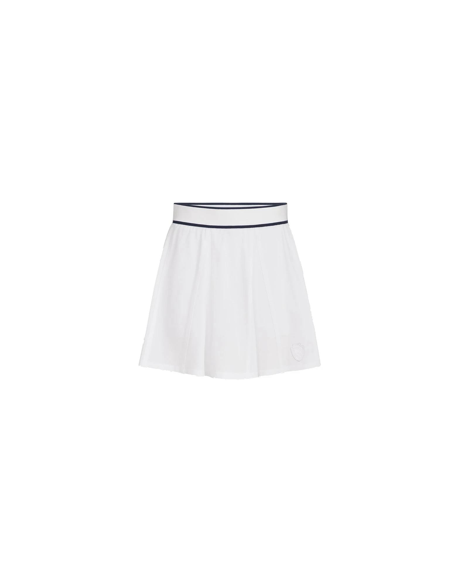 Brunello Cucinelli Piqué mini skirt with logo in White | Buy Skirts at Coveti Brunello Cucinelli Piqué mini skirt with logo in White