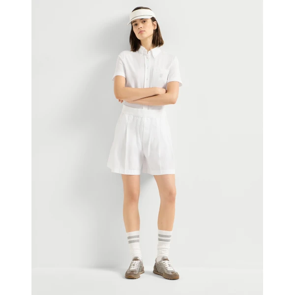 Piqué shorts in White - Image 5