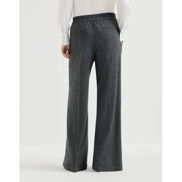 Pleated Wide Track trousers in Anthracite - Image 3