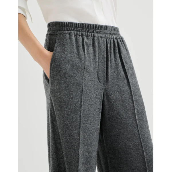 Pleated Wide Track trousers in Anthracite - Image 4
