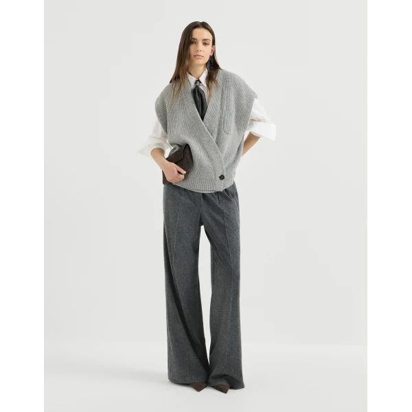 Pleated Wide Track trousers in Anthracite - Image 6