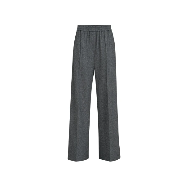 Brunello Cucinelli Pleated Wide Track trousers in Anthracite