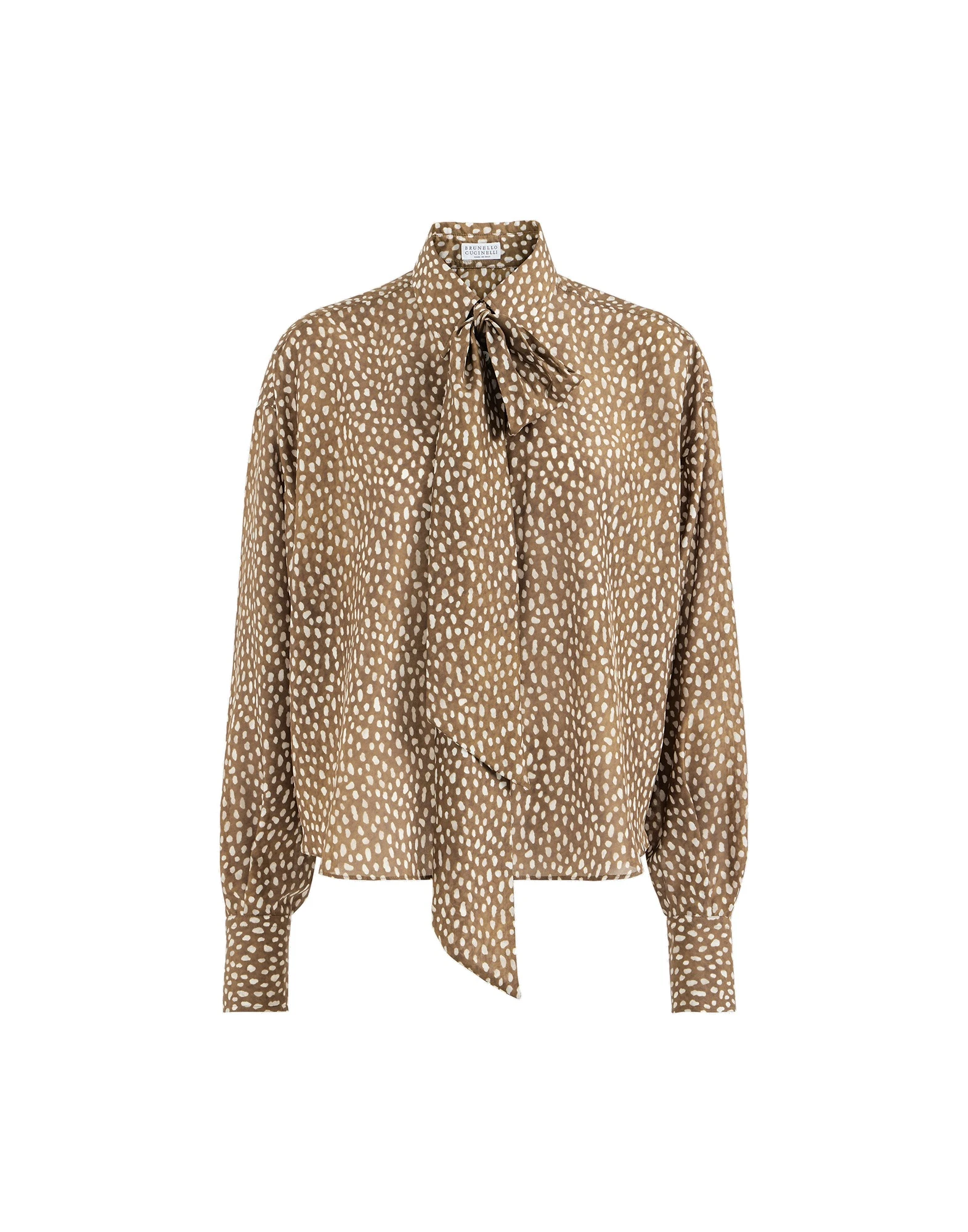Brunello Cucinelli Pongee shirt in Dattero | Buy Tops at Coveti Brunello Cucinelli Pongee shirt in Dattero