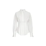 Brunello Cucinelli Poplin pleated shirt in White | Shirts | Coveti