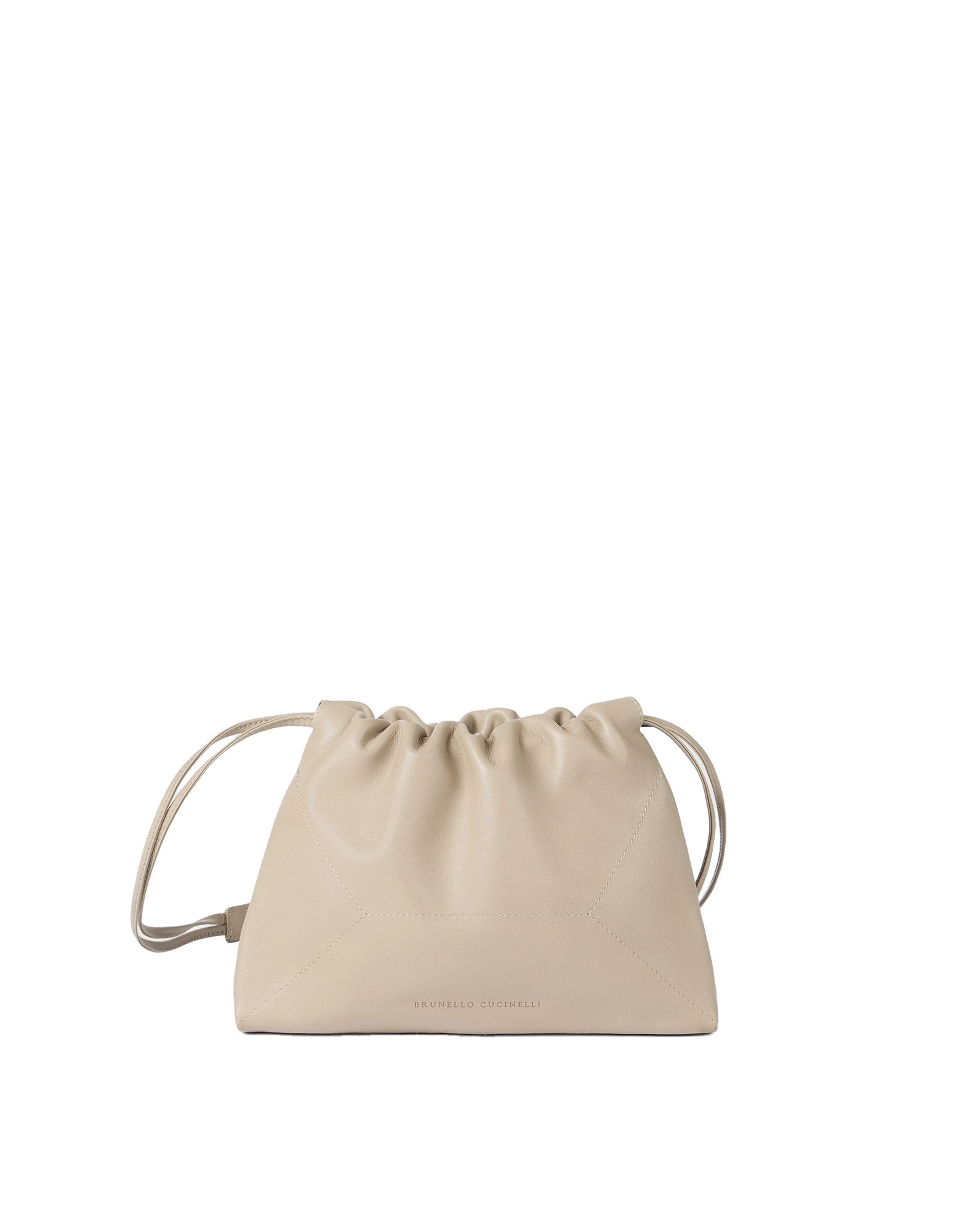 Brunello Cucinelli Pouch bag in calfskin with monili in Buff | Buy Clutch Bags at Coveti Brunello Cucinelli Pouch bag in calfskin with monili in Buff