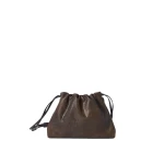 Brunello Cucinelli Pouch bag in lizard-effect calfskin in Rust Brown