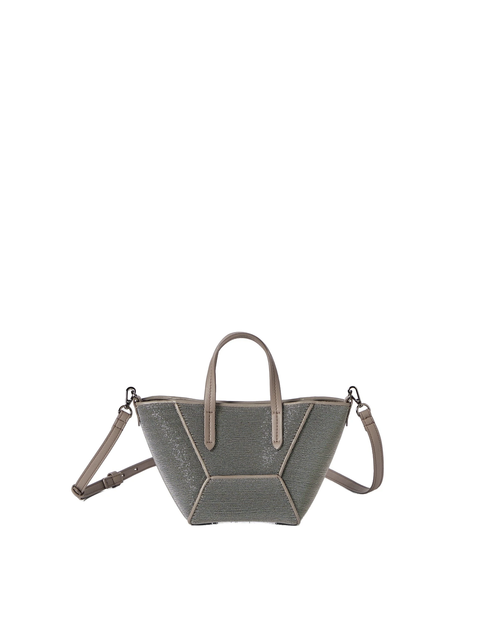 Brunello Cucinelli Precious BC Duo mini bag in Grey | Buy Mini Bags at Coveti Brunello Cucinelli Precious BC Duo mini bag in Grey