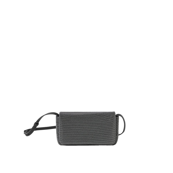 Brunello Cucinelli Precious flap bag in grained leather in Black