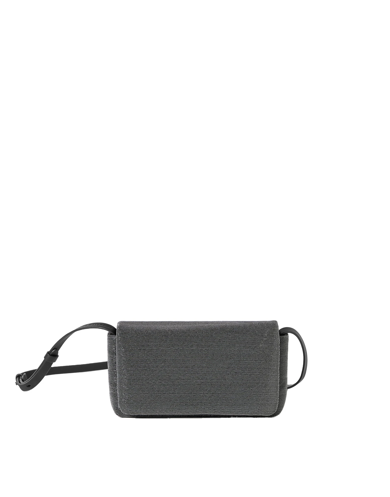 Brunello Cucinelli Precious flap bag in grained leather in Black | Buy Shoulder & Crossbody Bags at Coveti Brunello Cucinelli Precious flap bag in grained leather in Black