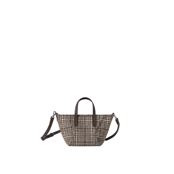 Brunello Cucinelli Prince of Wales BC Duo mini bag in Brown