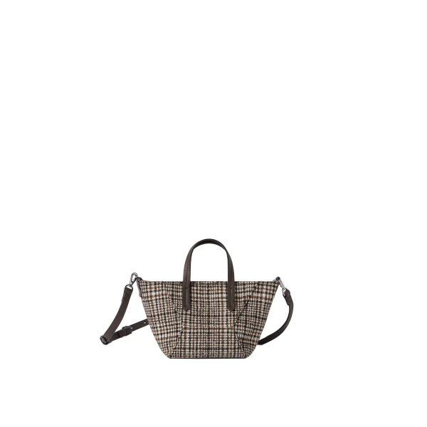 Brunello Cucinelli Prince of Wales BC Duo mini bag in Brown