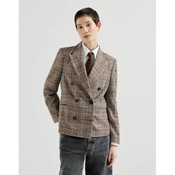 Brunello Cucinelli Prince of Wales blazer in Brown