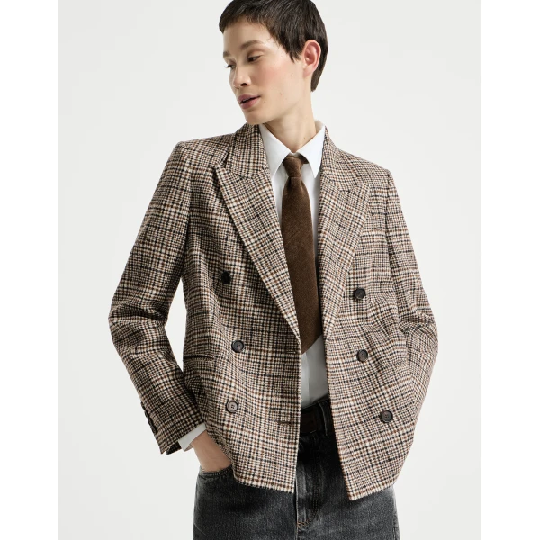 Brunello Cucinelli Prince of Wales blazer in Brown