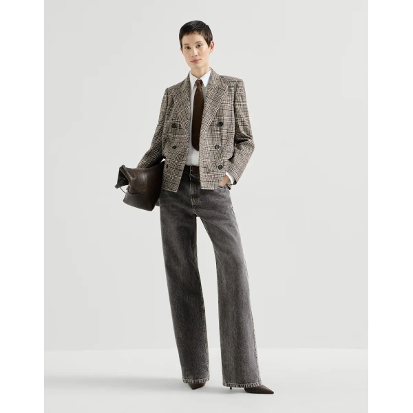 Brunello Cucinelli Prince of Wales blazer in Brown