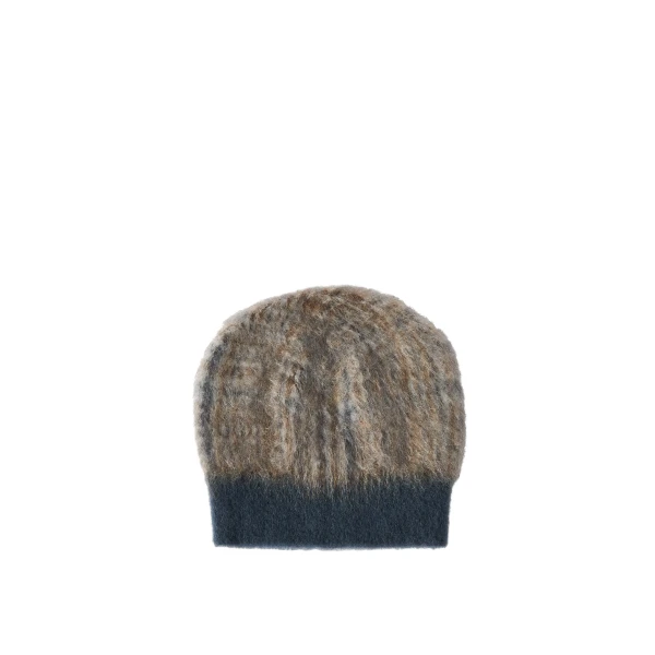 Brunello Cucinelli Prince of Wales double knit beanie in Dark Grey | Hats | Coveti