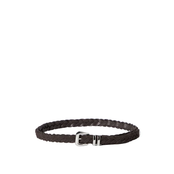 Reversed calfskin belt in Anthracite