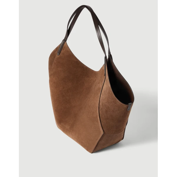 Reversible Duo shopper in lizard calfskin in Rust Brown - Image 3