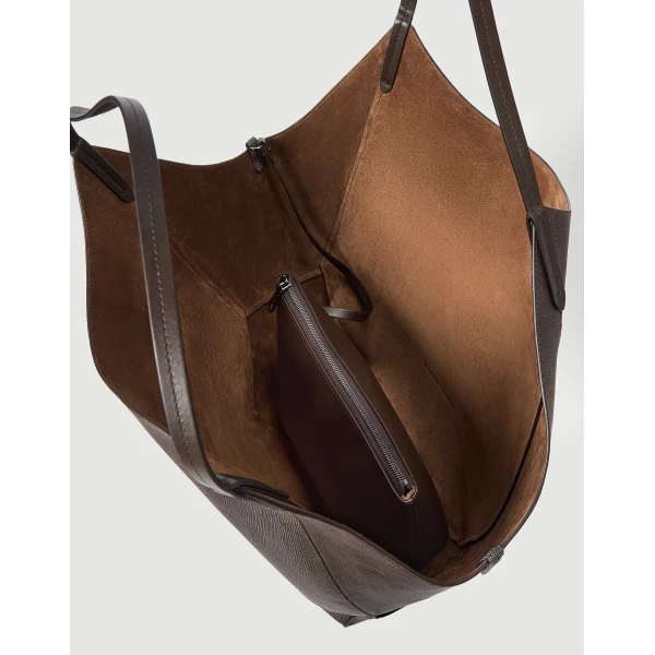 Reversible Duo shopper in lizard calfskin in Rust Brown - Image 5