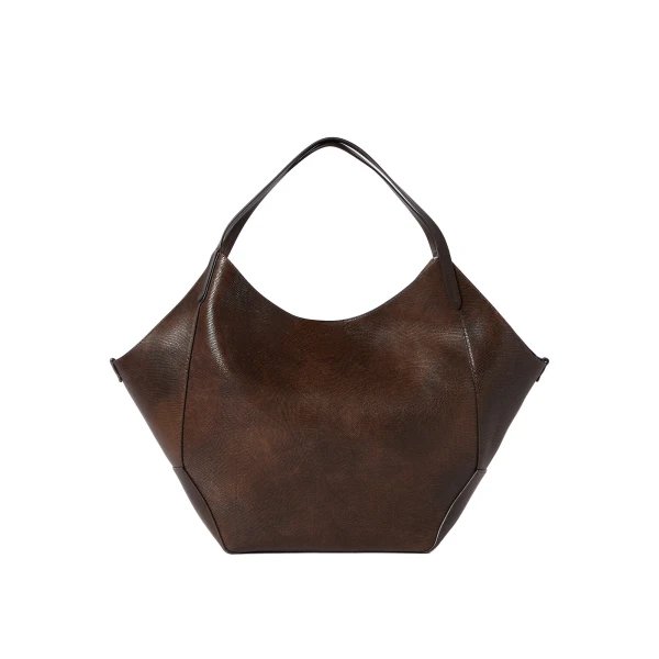 Reversible Duo shopper in lizard calfskin in Rust Brown