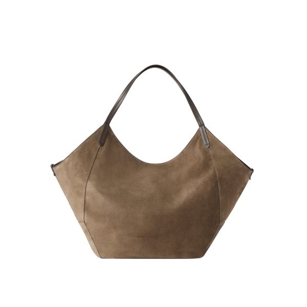Brunello Cucinelli Reversible Duo shopper in suede in Brown