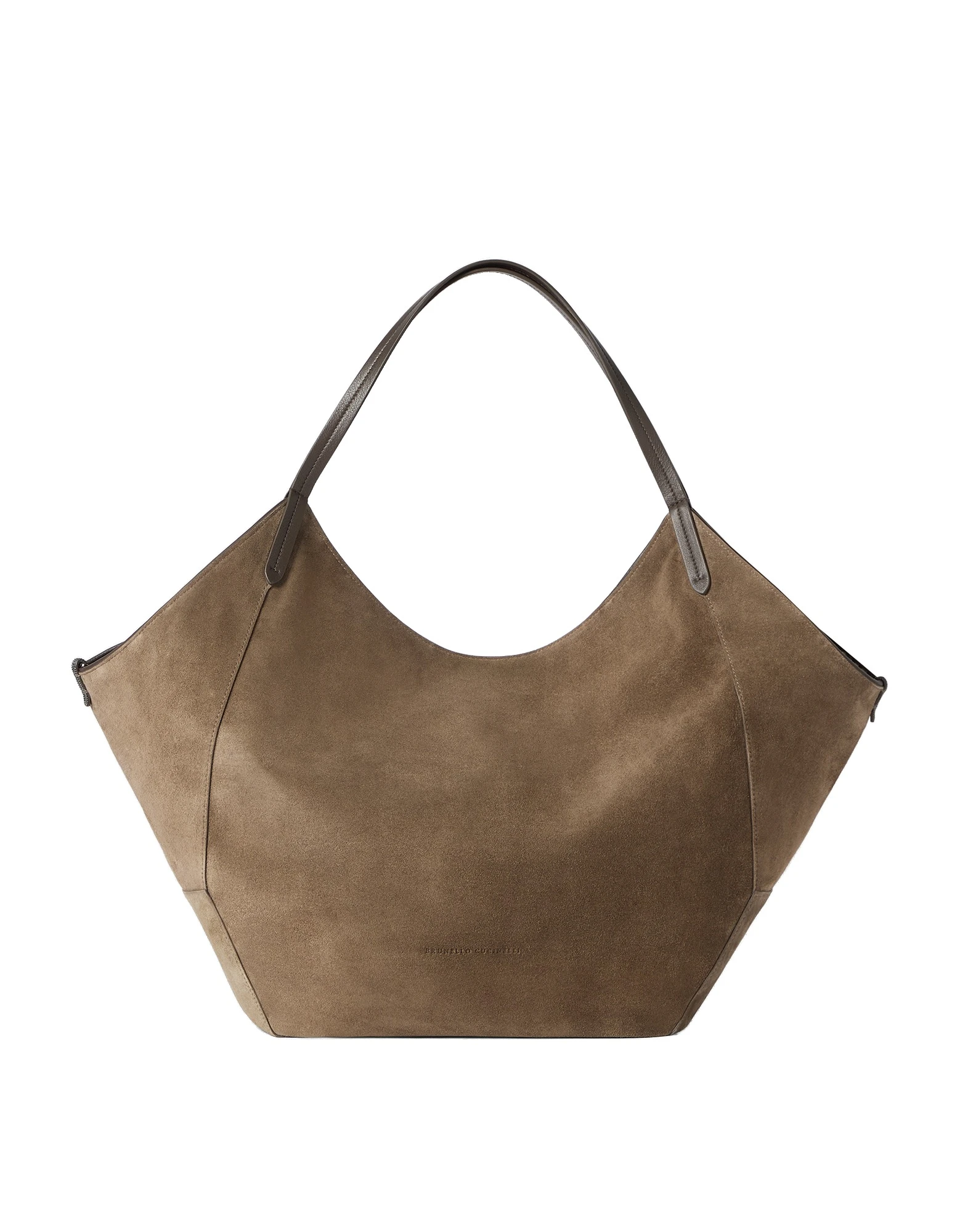 Brunello Cucinelli Reversible Duo shopper in suede in Brown | Buy Shoulder & Crossbody Bags at Coveti Brunello Cucinelli Reversible Duo shopper in suede in Brown