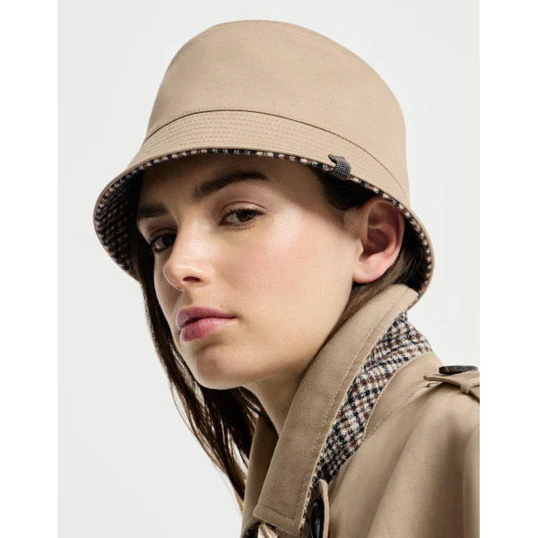 Brunello Cucinelli Reversible bucket hat in Beige, view 3 | Hats | Coveti