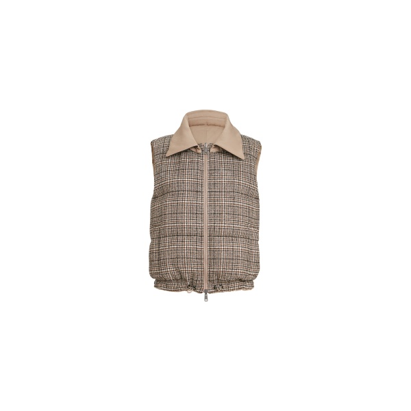 Brunello Cucinelli Reversible down vest in Camel