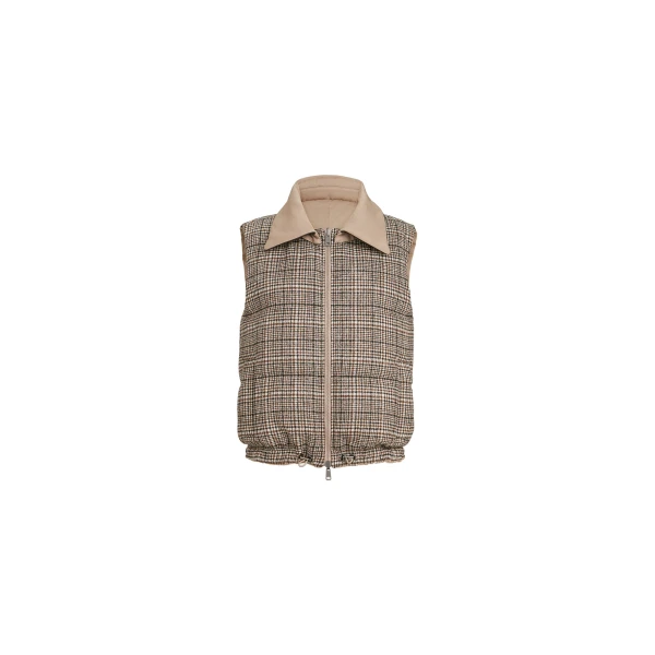 Reversible down vest in Camel