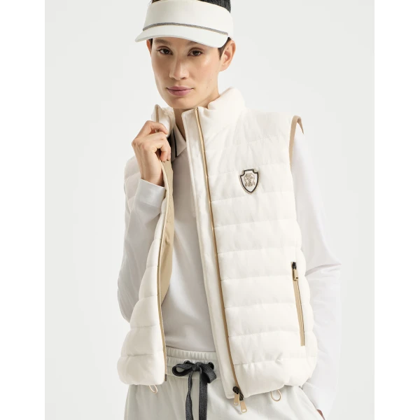 Brunello Cucinelli Reversible down vest in White