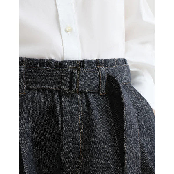 Brunello Cucinelli Sartorial Loose trousers in Dark Denim, view 4 | Denim | Coveti