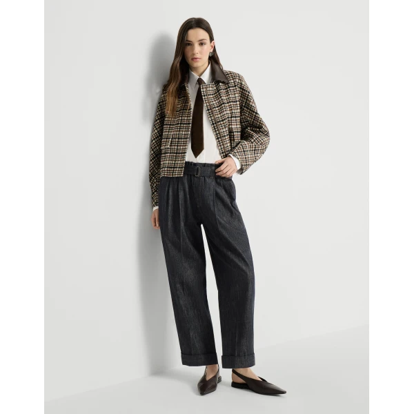 Brunello Cucinelli Sartorial Loose trousers in Dark Denim, view 5 | Denim | Coveti