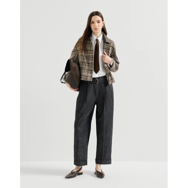 Brunello Cucinelli Sartorial Loose trousers in Dark Denim, view 6 | Denim | Coveti