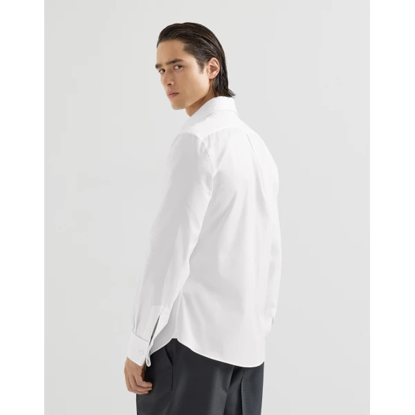 Brunello Cucinelli Sea Island cotton shirt in White, view 3 | Shirts | Coveti
