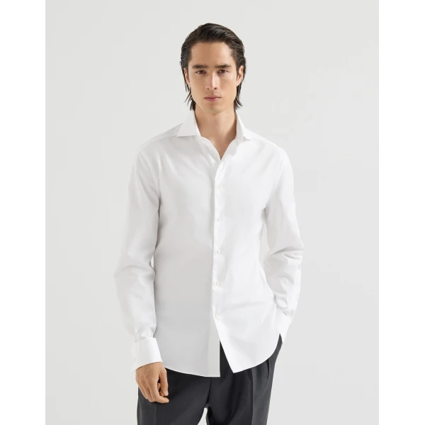 Brunello Cucinelli Sea Island cotton shirt in White, view 4 | Shirts | Coveti