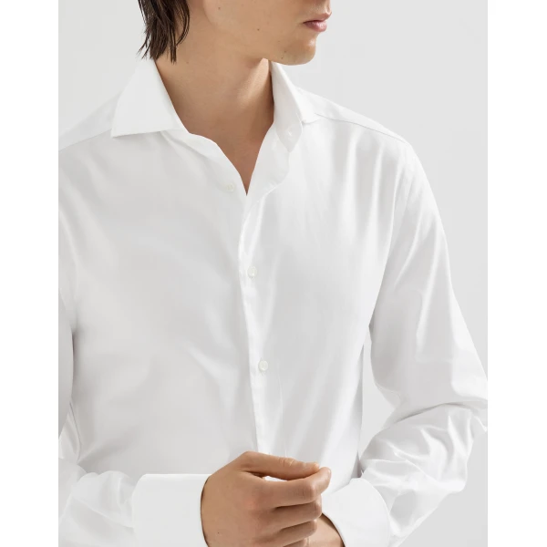 Brunello Cucinelli Sea Island cotton shirt in White, view 5 | Shirts | Coveti