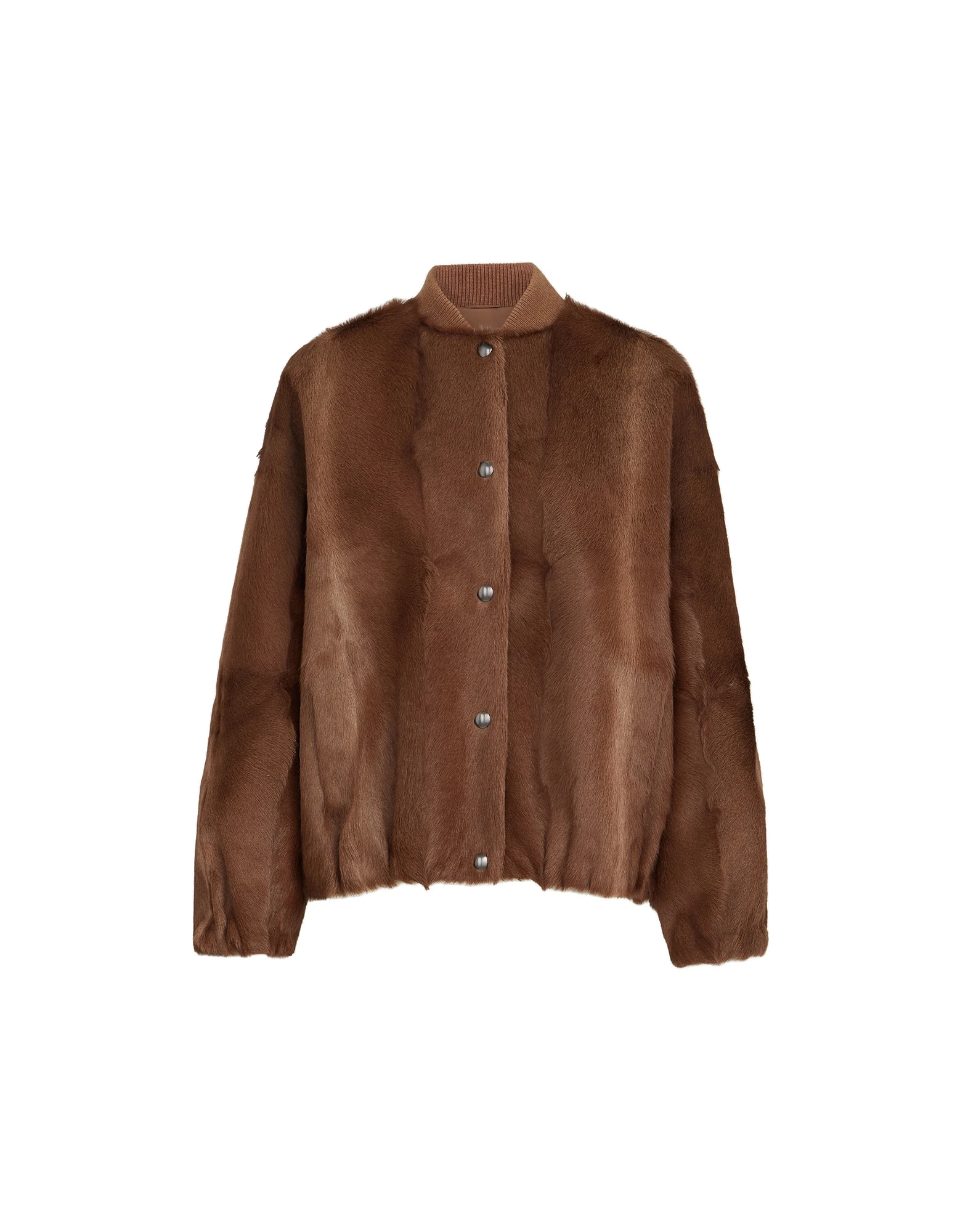Brunello Cucinelli Shearling bomber jacket in Mahogany | Buy Jackets at Coveti Brunello Cucinelli Shearling bomber jacket in Mahogany